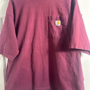 Carhartt Men's Maroon Short Sleeve Pocket Tee